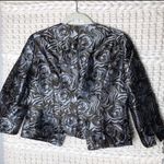 Tribal Womens Size 4 Brown Metallic 1 Button Open Front 3/4 Sleeve Jacket Blazer Photo 3