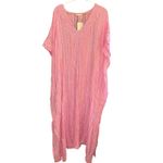 Pitusa NWT Pink Metallic‎ Weave Thobe Kaftan Maxi Cover Photo 3