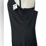 Theory Cross Back Sheath Dress In Viscose Size 8 Black NWT Midi Sleeveless Photo 3