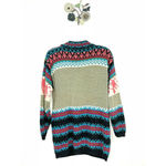 Vintage Pasta Ramie Cotton Aztec Knit Sweater Multicolor Size Medium FLAW Photo 4