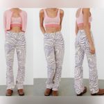 ZARA  Blue purple & White Swirl High Rise Straight Jeans 90s Sz 4 Photo 1