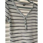 Paper Crane large white and blue V-neck crop top Photo 0