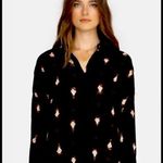 Johnny Was  Scofield Oversized Button Down Blouse S 29” p2p Black $225 NWT Photo 0