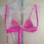 Bikini Nation Pink Yellow Embroidered Bikini Top Large Photo 2
