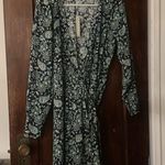 Boden Long Sleeve ruched sleeve mini wrap dress Paisley Blue Green medium nwt Photo 7