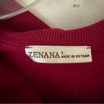 Zenana Outfitters Cabernet Burgundy Ribbed High Neck Half Zip Pullover & Pants 2pc Set S Photo 3