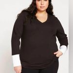 Universal Standard  Rhine Top ColorBlock Cuffs Black/White 4XS NWT Photo 0