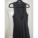 Free People  Black Layla Fit Flare Cut Out Back Cha Cha Ponte Dress‎ Medium Photo 4