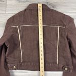 Vtg Y2K Denim Cropped Jean‎ Jacket Flare Pants Grunge Outfit 2 Piece Set Sz 11/L Brown Size L Photo 4