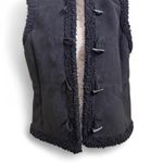 Charter Club Black Faux Suede Toggle Vest Size Large Winter Sherpa Cozy Cabin Photo 3