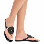 Jack Rogers  Black Leather Georgica Jelly Sandals Size‎ 8 Photo 0