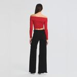 NWT SER.O.YA Red Ellis Off the Shoulder Cutout Crop Top sz Medium Photo 3