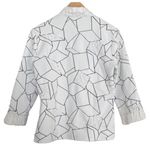 Ravel Geometric Print Jacket Ruched Front White Black Career Size M Size M Photo 4