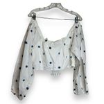 Farm Rio NWOT Flower-Embroidered Cotton Crop Top Size XL Photo 2