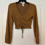 Altar'd State  Gold Synched Crop Sweater Photo 0