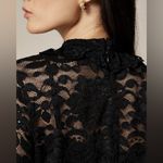 J.Crew  Women’s Lace MockNeck Top Black Size 00 NWT #CF449 Photo 2