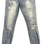 Missguided  Sinner High Rise Distressed Skinny Jeans Raw Hem Size 6 Photo 0