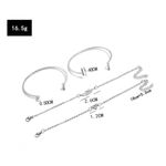 Boutique NEW Silver‎ Bracelet Set Boho Cuff Bangle Feather Triangle Rhinestone Jewelry Photo 5