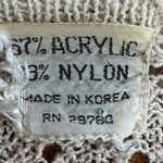 Vintage Cardigan Sweater Women Medium Beige Open Knit Crochet Long Sleeve Button Photo 7