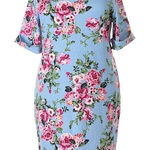 Karen Scott  Sport Womens Printed Floral Blue‎ Dress Sz L Photo 0