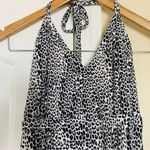 EXPRESS Y2K Black & White Snow Leopard Animal Print Maxi Halter Dress | Size: M Photo 2