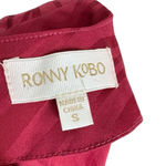 Ronny Kobo Shanaya Draped Dress with Cape Burgundy Cherry Red Size S Photo 6