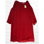 Max Studio Women's Medium Dress Long Sleeve Red Tie Back Holiday Christmas Photo 1