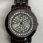 FMD women watch black tone crystals 34mm case quartz analog bracelet running Photo 2