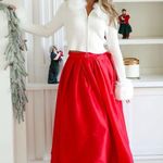 Free People Emilia Full Skirt S Red Photo 6