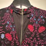 Material Girl Black Floral Long Sleeve Dress Romper Women’s Large Boho Festival Photo 3