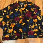 Susan Graver  women’s bomber style lightweight‎ zip up floral size 1X Photo 0