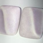 Vintage Light Pale Purple & White Boho Chunky Retro Pierced Earrings Photo 2
