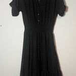 ZARA Basic Midi Tiered Shirt Dress Black Short Sleeve Size Medium Whimsigoth Photo 0