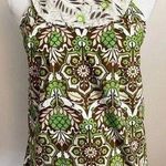 Milly • Green White Brown Paisley Tank Top Photo 0