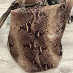 Nine West Brown & Tan Snakeskin Faux Leather Double Strap Shoulder Bag 9"X 16" Photo 2