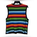 Westbound  Women’s Size XL Sequin Snowflake Black Sweater Vest Striped Christmas Photo 9