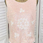 Stephen Chu Vintage Sequin Beaded Sleeveless Sweater Top Pink Large Pink Photo 0