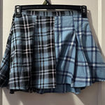 SO  Blue Split Plaid Mini Skirt in 5 Photo 0