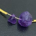 Amethyst Natural Raw Pendant Magnetic Clasp Gold-tone Skinny Chain Necklace Photo 4
