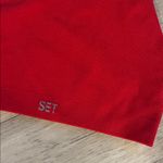 Set Active  athletic Red One-Shoulder Crop Top sports bra medium ribbed Photo 1