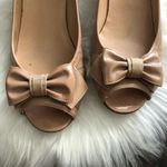 Stuart Weitzman  patent peep toe bow wedge heels Photo 1