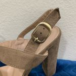 Glaze ❤Z01- - faux suede nuede open toe heels size 7 Photo 1