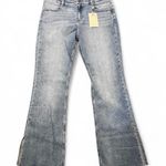 Kancan Womens Size 15/31 Mid Rise Flare Leg Jeans Light Wash Split Hem Denim NWT Blue Photo 0