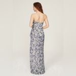 Katie May  Baby Cakes Blue White Floral Ruffles‎ Side Slit Gown Size XS Photo 2