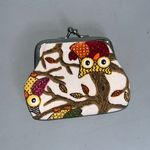 Whimsical Owl Tree Coin Purse 4”x3” Small Canvas Kiss Photo 0