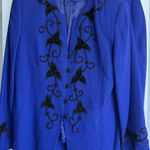 Valerie Stevens Valerie‎ Stevens Women's Royal Blue Button Blazer & Skirt 2 Piece Suit Set 12 Photo 0