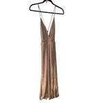 Symphony  (L) LONG GOLD FORMAL GLITTER DRESS WITH CRISS CROSS SPRAPS PRE-OWNED Photo 1