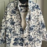 Bugatti Boho Chic Italian Crop Denim Bomber Jacket Navy Pockets Cotton, Size M White Size M Photo 13