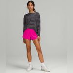 Lululemon  Back in Action Long Sleeve Shirt Black and White Striped. Size 10 Photo 5