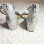 Badgley Mischka  Silver Glitter Rhinestone Embellished  Ankle Strap Block Heels Photo 11